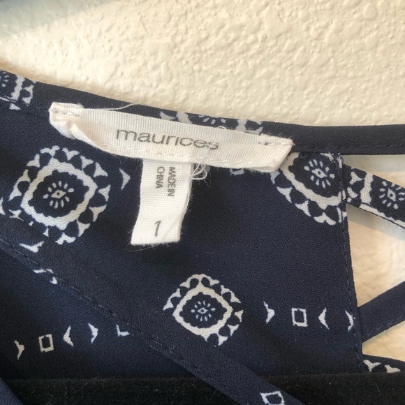 Maurices Size 1 Cross Front Roll Tab Blouse - Picture 2 of 6